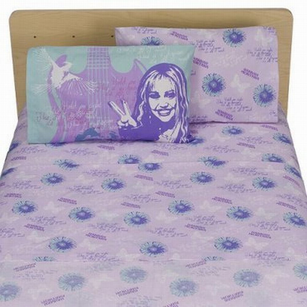 Disney Hannah Montana Sheet Set Purple Full Bed Size Sheets Bedding Deep Pock Walmart Com