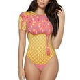 thumbnail image 2 of Goofa Pink Ice Cream Printed Women Rash Guard Short Sleeve,Tummy control Swimsuit Surfing Swimsuit Bathing Suit One Piece Swimsuit UPF 50-X-Large, 2 of 9