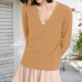 thumbnail image 4 of eileial Women Lightweight Summer Cardigans Open Front Casual Solid Color Long Sleeve Knit Sweater Cover Up with Pockets,Khaki L, 4 of 5