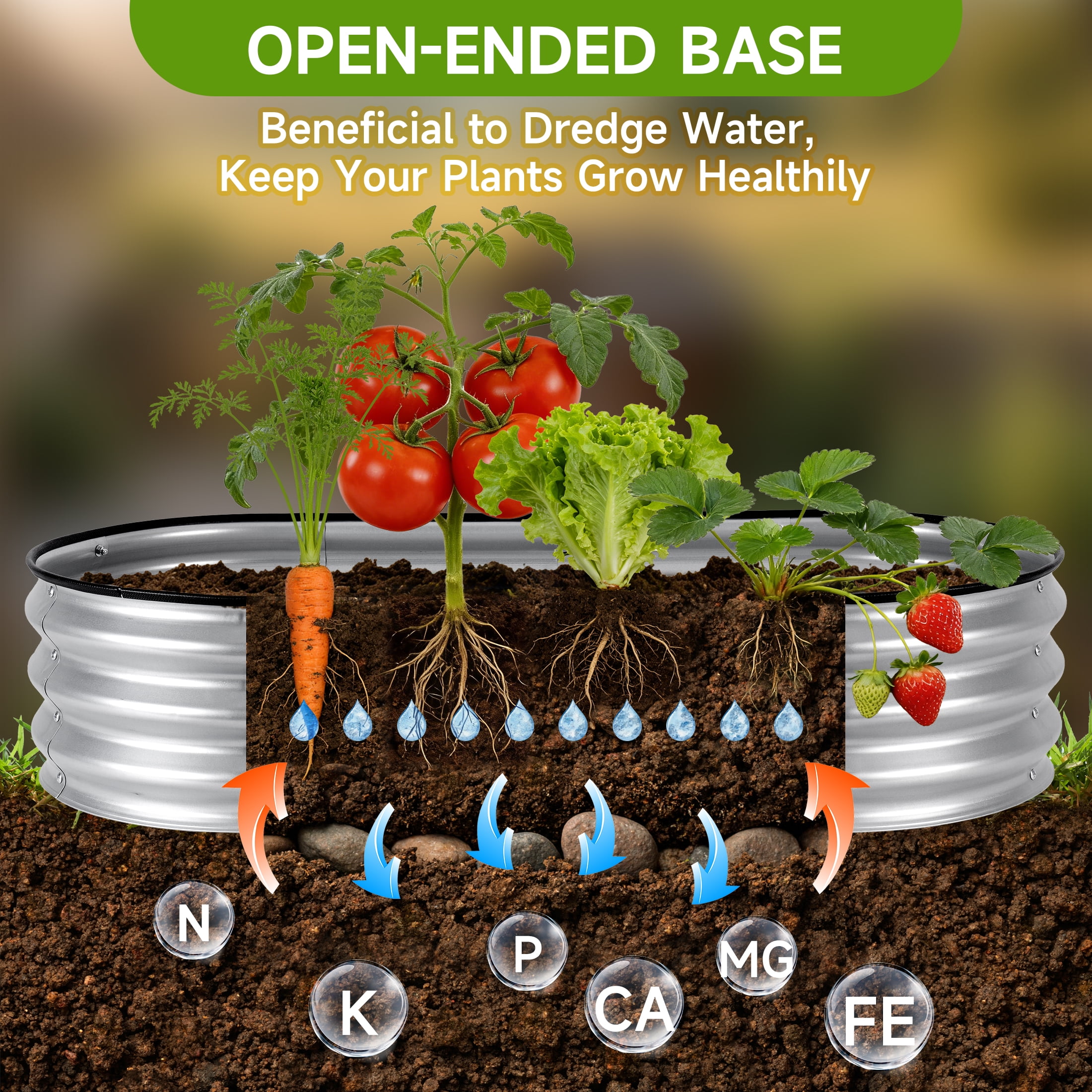 Tufmunb Raised Garden Bed, Galvanized Raised Metal Planter Boxes Outdoor for Vegetables, Fruits and Flowers, 4x2x1FT