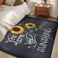 thumbnail image 5 of Rectangle Area Rug 3x5ft,You Are My Sunshine on Black Washable Carpet Non-Slip Runner Accent Rugs Indoor Floor Mat for Bedroom Living Room Decor,Farm Sunflowers Bees, 5 of 9