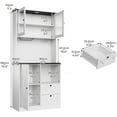 thumbnail image 3 of 71‘’Kitchen Pantry Storage Cabinet with LED Lights and Power Outlet, Tall Farmhouse Kitchen Hutch with Microwave Stand,Globet Hooks and Adjustable Shelf for Dining Living Room,Blue, 3 of 9