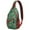 Green Christmas Santa, variant on Sling Backpack,Green Christmas Santa and Icon Pattern Sling Bag with Water Bottle Holder,Waterproof Sling Bag for Men/Women with Headphone Jack for Hiking,Travel