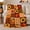 Sunflower Squares, variant on Autumn Harvest Patchwork Design, Cozy Friendship Quote Scene, Warm Flannel Blanket for Living Room and Reading Nook, Art Lovers Thanksgiving Gift, Artistic Home Decor