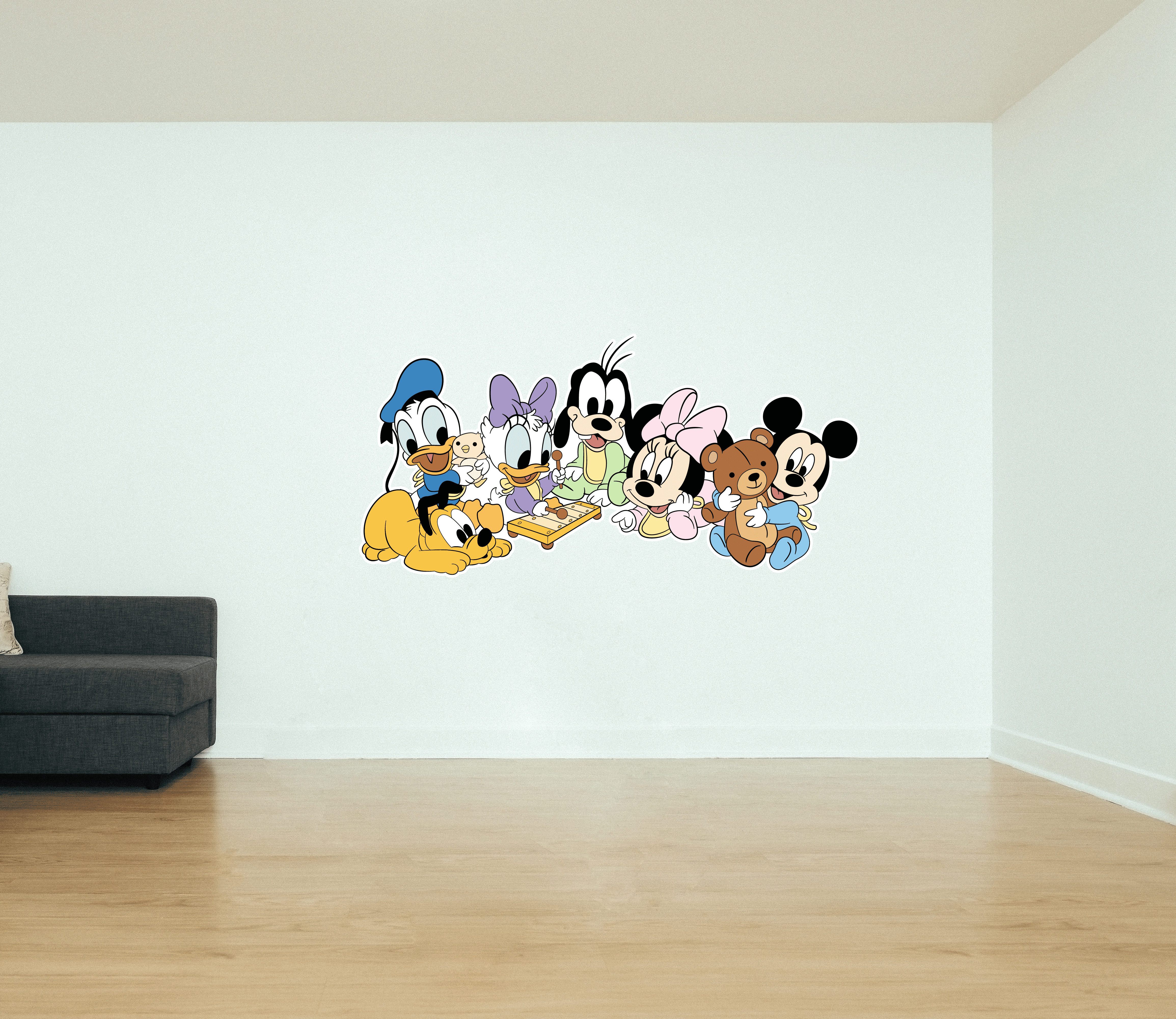 BABY MINNIE MICKEY MOUSE PLUTO DONALD DAISY BABIES  STICKER WALL DECAL  LOT MB 