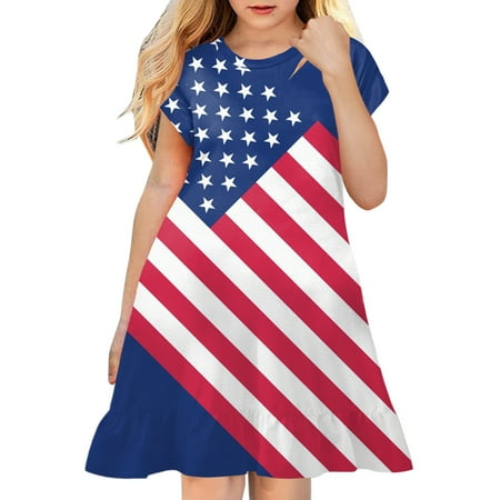 

kpoplk Little Girls Princess Dresses Sleeveless Denim Tops Sundress Floral Print Tutu Skirts One-Piece Outfit(7-8 Years)