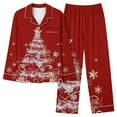thumbnail image 2 of Hueook Cute Womens Fall Pajamas Women's Pajamas Women's Christmas Printed Pajama Set for Daily Home Wear with Pocket Multicolor L, 2 of 8