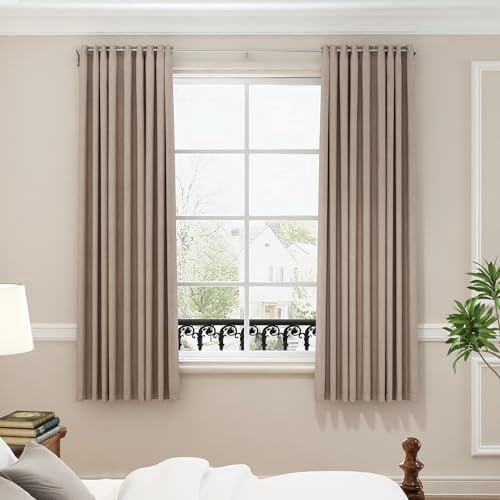 Blackout Curtain rod for windows 48 to 84, Wrap Around Curtain Rods for Bedroom, Living Room, Adjustable from 30 to 86 Inches, Nickel