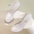 thumbnail image 5 of Women's Jelly High Heel Sandals Hollow Out Beach Sandals with Bukle Straps (White 39), 5 of 6