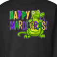 thumbnail image 3 of Inktastic Happy Mardi Gras Cute Alligator with Beads Adult Sweatshirt, 3 of 4