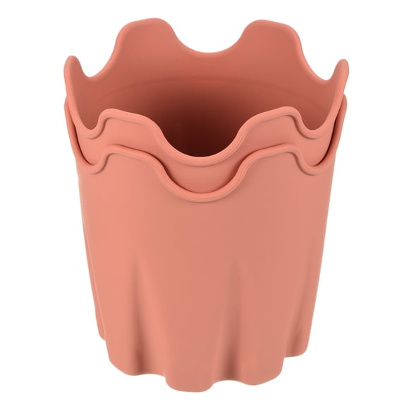 Uxcell 4" maceta de flores redonda de silicona, contenedor decorativo, paquete de 2 en naranja