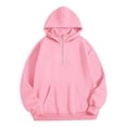 thumbnail image 5 of Womens Hoodies Half Zip Up Casual Comfort Fall Clothes 2026,Fleece lined jackets with pockets,Pullover Long Sleeve,travel airport Outfits,y2k sweatshirts,cute loung wear,winter sweaters Pink S, 5 of 7