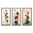 thumbnail image 2 of Designart "Retro Geometric Midnight Daydreams I" Modern Geometric Framed Wall Art Set Of 3 - Blue Abstract Frame Canvas Set For Living Room Decor, 2 of 7