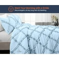 thumbnail image 2 of King Comforter Diamond Ruffle Light Blue 300 GSM Plush Siliconized Microfiber Fill Duvet Insert With 1000 Thread Count Egyptian Cotton Shell Fluffy with Piping & Pillowcases, 2 of 8