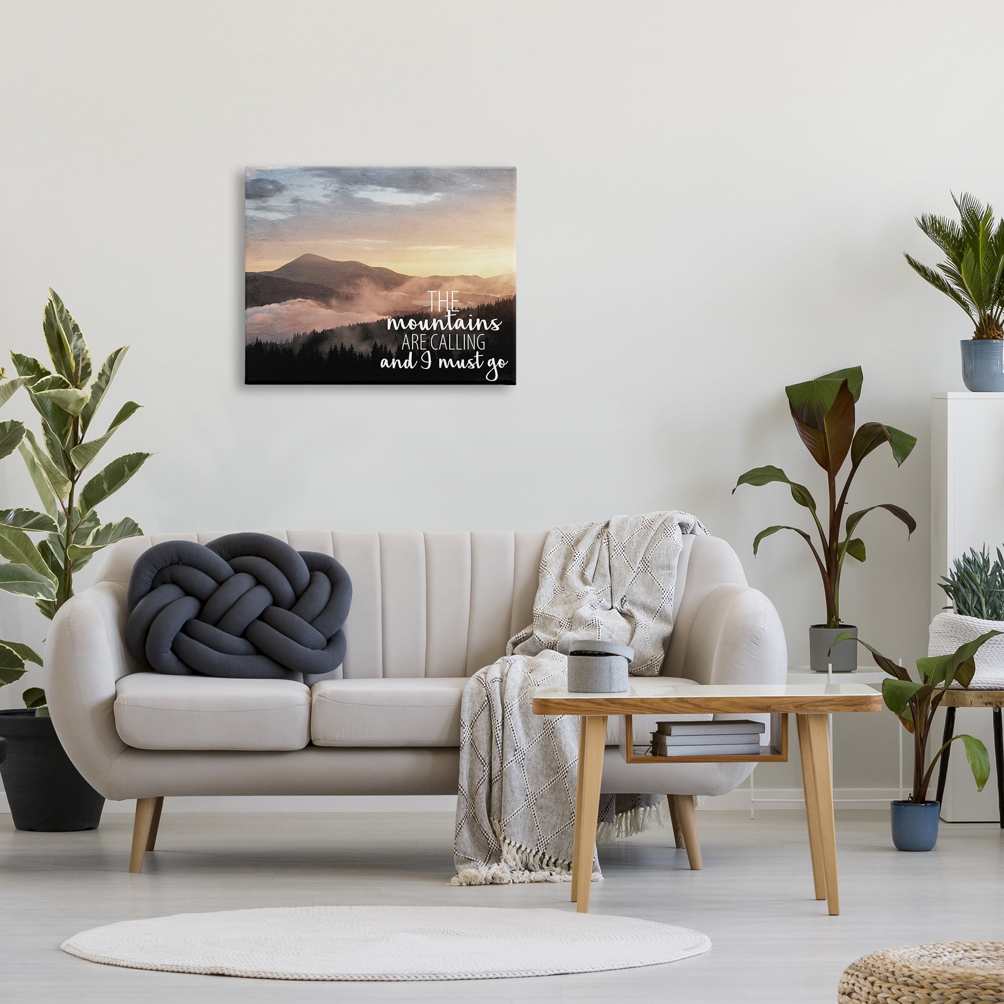Stupell Industries Mountains Are Calling Landscape Landscape Painting Gallery Wrapped Canvas Art Print Wall Art, 30 x 24
