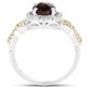 thumbnail image 2 of 1.90 Carat Genuine Smoky Quartz, Yellow Diamond & White Diamond .925 Sterling Silver Ring QJ Model, 2 of 3