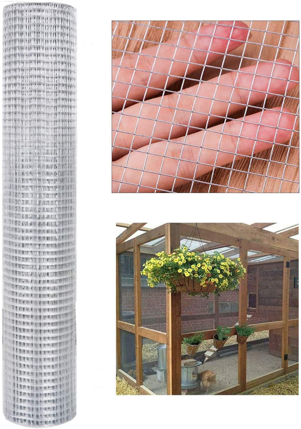 46''x 25ft 1/4inch Hardware Cloth Galvanized Chicken Wire Welded Fence Mes 