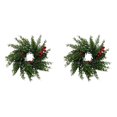 thumbnail image 2 of CozeLy Christmas Wreath Artificial Needle Red Wreath for Front Door Window Winter Wreath, Christmas Hanging Decorations Holiday Door Decor, 2 of 5