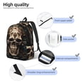 thumbnail image 3 of Lafuoo Metal Style Horned Skull Pattern Canvas Backpack, Zipper Laptop Backpack Travel Bag Sports Bag Unisex-Medium, 3 of 5