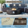 thumbnail image 5 of VENTOPYR 40.5-inch Outdoor Propane Fire Pit Coffee Table w Concrete Round Base Patio Heater, 50,000 BTU Stainless Steel Burner, Free Lava Rocks, Wind Guard, Rain Cover, 5 of 8