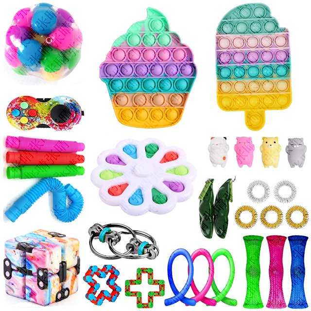 ITFABS Silicone Decompression Toys, Stress Relief Press Type Toys Kit