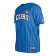 thumbnail image 2 of Men's New Era Royal Chicago Cubs Throwback Pinstripe T-Shirt, 2 of 5