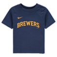 thumbnail image 2 of Infant Nike Christian Yelich Navy Milwaukee Brewers Player Name & Number T-Shirt, 2 of 3