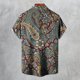 thumbnail image 5 of ZHAOCHENG Camisa hawaiana de manga corta para hombre, de verano, con bolsillo frontal, estampado hawaiano, informal, de algodón, estilo funky, de lino para playa, camiseta Y2K para hombre., 5 of 5