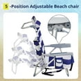 thumbnail image 3 of Beach Chairs with 5-Position Recline, 330lbs Folding Backpack Beach Lounge Chairs with Storage Pockets, Cup Holder & Towel Bar, Portable Aluminum Lay Flat Camping Chairs for Travel, Pool & Outdoor, 3 of 10