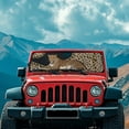 thumbnail image 4 of FUIALDOLG Brown Leopard Animal Car Windshield Sun Shade Cute Front Window Car Sunshade Windshield Blocks UV Rays Sun Visor Protector for Truck Off-road Vehicle Accessories, 4 of 7