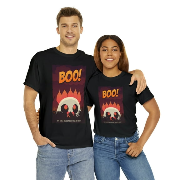 Unisex Heavy Cotton Streetwear Tee Boo My First Halloween Trick or Treat