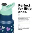 thumbnail image 4 of Klean Kanteen Classic Kid's Insulated Water Bottle with Sport Cap - Stainless Steel Sports Water Bottle - 12 Oz, Navy Hearts, 4 of 7