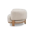 thumbnail image 3 of Benjara Kios 39 Inch Accent Chair, Soft Cream White Polyester, Natural Ash Wood, 3 of 5
