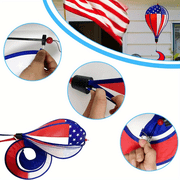 ZIYOGIFT 43 Air Balloon Wind Spinner Patriotic Hanging Windsock Twisters, American Flag & Eagle Outdoor Decor, 2 Pack