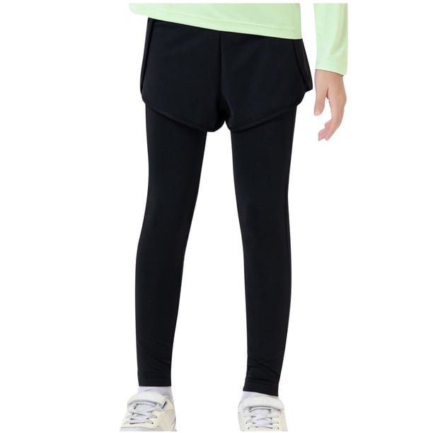 Odeerbi 6-14 Años Niñas Yoga Leggings Con Pantalones Cortos Workout Dance Athletic Sports Pantalones Verano Protección Solar Pantalones Cintura Alta