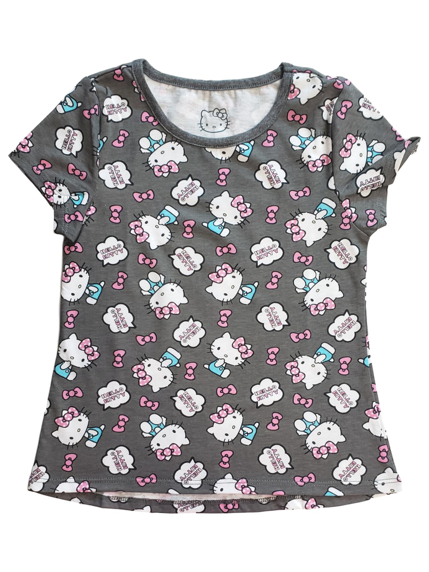Baby Kids Hello Kitty Short Sleeve T Shirt Top sizes 0 2 Colour Grey 