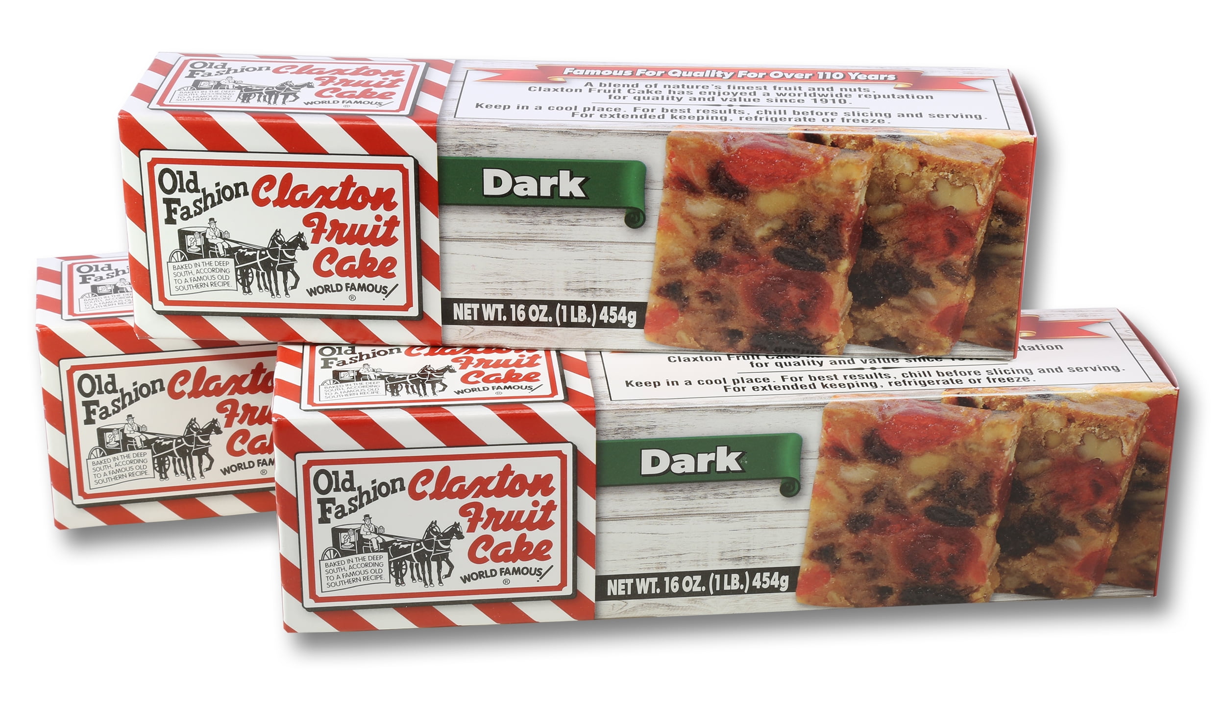Claxton Fruit Cake 31 Lb. Dark Individually Packaged in Full Color