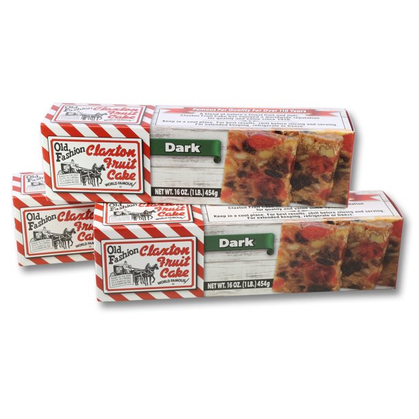 Claxton Fruit Cake 31 Lb. Dark Individually Packaged in Full Color