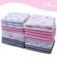 thumbnail image 2 of Viviland Baby Washcloths, Soft 24-Pack Baby Wash Cloths Unisex for Boys Girls, Super Absorbent Baby Face Towel Gentle on Sensitive Skin, Wash Clothes for Baby Face & Body, 9"x 9" Pink Elephant Pattern, 2 of 6