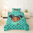 thumbnail image 2 of Castle Fairy Bubbly Black Girl Twin Duvet Cover,Polka Dots Bow Butterfly Twin Bedding,Teal,1 Duvet Cover and 1 Pillowcase, 2 of 6