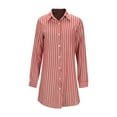 thumbnail image 5 of Toonshare Dresses for Women Plus Size Up to 30% off Lightweight Ladies' Fashionable Casual Striped Button Up Lapel Dress Red M, 5 of 6