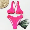 thumbnail image 1 of WREESH Lady Women Solid Color Push-Up Padded Bra Bikini Beach Set Swimsuit Swimwear, 1 of 4