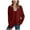 Womens Fall Clothes Wine, variant on Womens Ribbed Knitted Thin Sweaters, Zip Up Sweatshirt for Women Fall Fashion Loose Fit Solid Color V Neck Long Sleeve Pullover