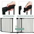 thumbnail image 4 of Costway Fireplace Fence Safety Fence Hearth Gate BBQ Metal Fire Door Pet Black, 4 of 10
