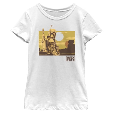 Girl s Star Wars: The Book of Boba Fett Distressed Landscape Graphic Tee White Large