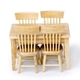 thumbnail image 4 of Ensemble Modèle de Table à Manger et Chaise 5x 1:12 Maison de Poupée Miniature Meubles Décor en Bois, 4 of 8