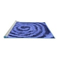 thumbnail image 2 of Ahgly Company Machine Washable Indoor Round Abstract Blue Modern Area Rugs, 6' Round, 2 of 4