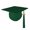 Hunter Green, variant on Class Act Graduation Adult Unisex Matte Mortarboard Graduation Cap with Matching Gold Charm Tassel, Light Blue