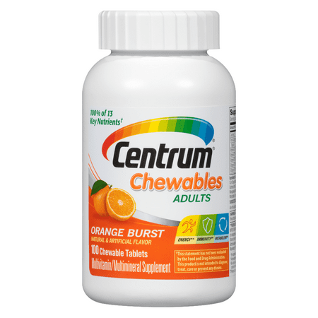 Adult (100 Count) Multivitamin / Multimineral Supplement Chewable Tablet, Vitamin (Best Multivitamin For Mental Health)