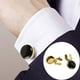 thumbnail image 1 of Gemelos de 2 piezas para hombre, traje, decoración, vestido, camisas, decoración, puños, cubiertas de Negro Hugo Cubiertas de botones, 1 of 10